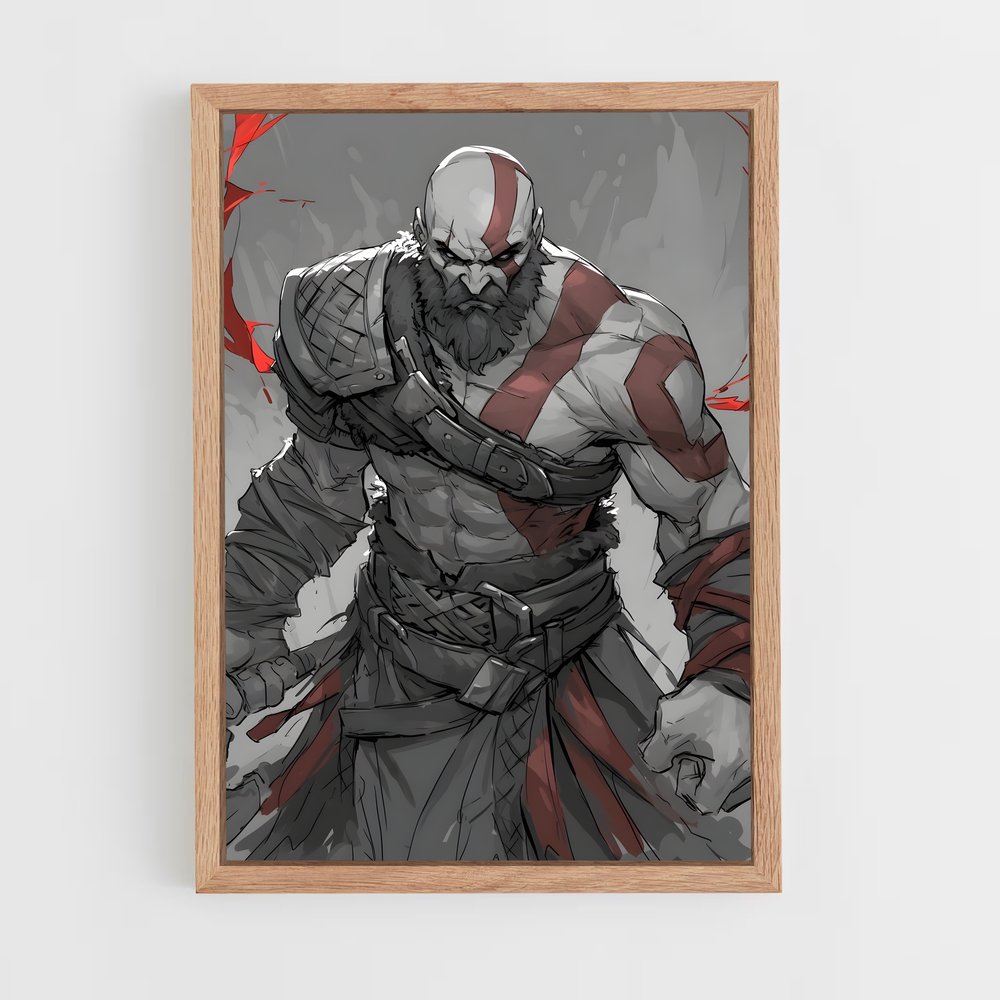 Poster Kratos en Flamme – affiche God of War (vue 4)